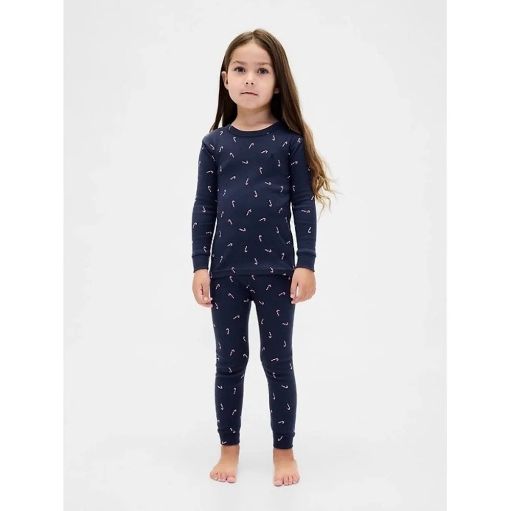NEW‎ Gap Baby Organic Cotton Candy Cane Holiday PJ Set Christmas 12-18M